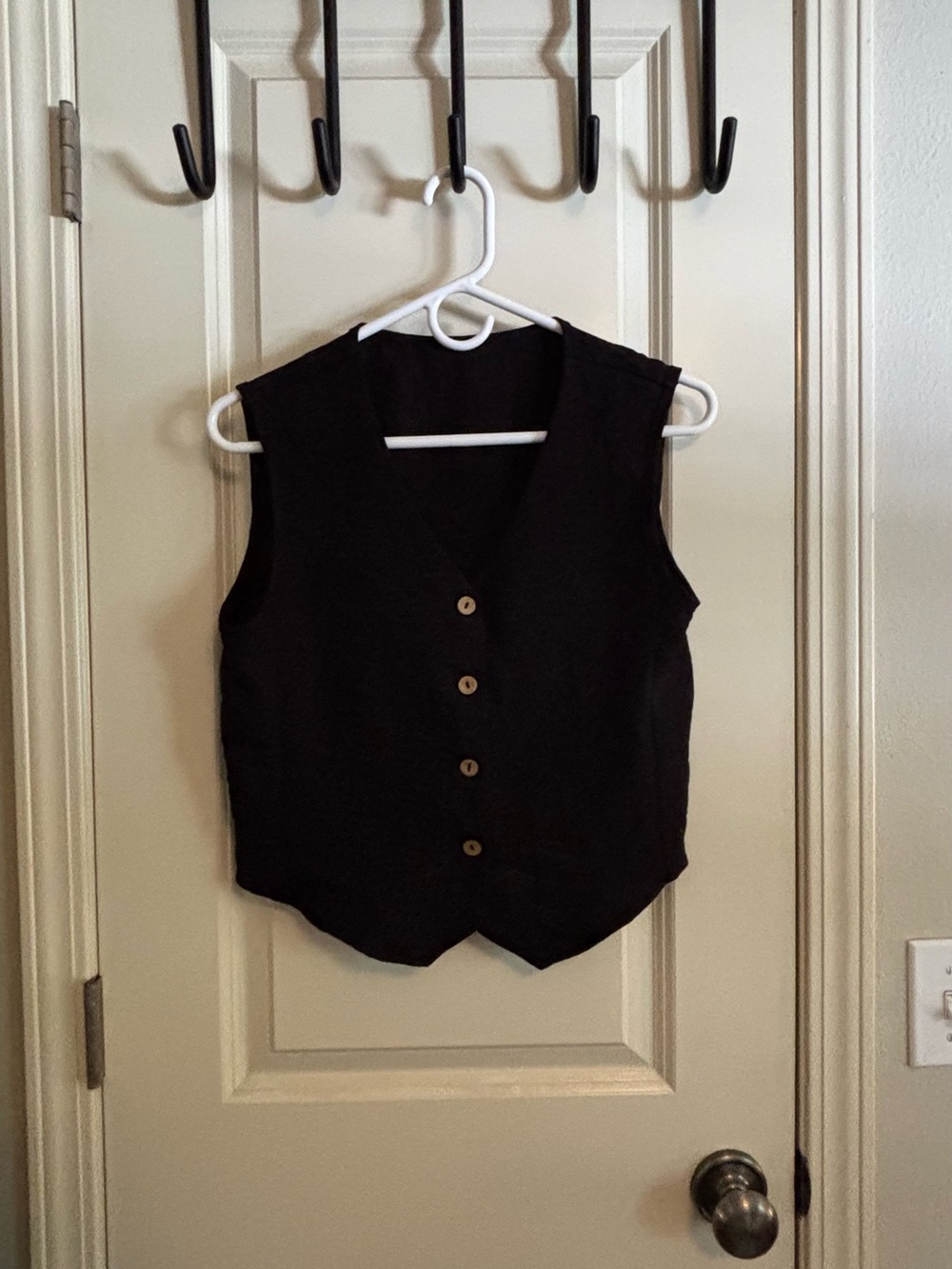 Classic Black Button-Front Vest